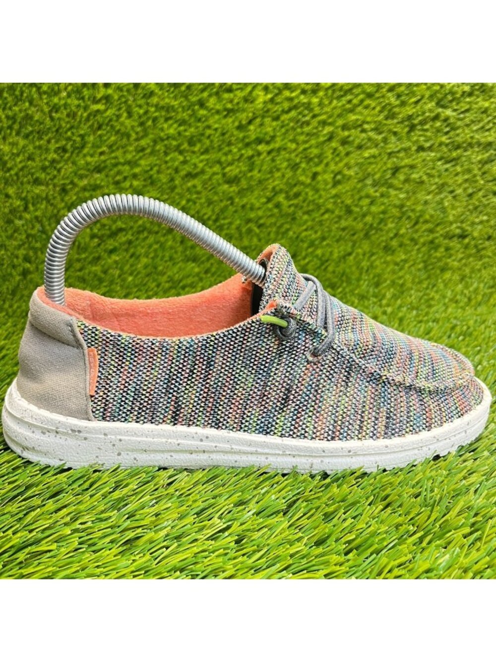 Hey Dude Wendy Sox Peacock Pink Womens Size 6 Multicolor Casual Slip On Shoes